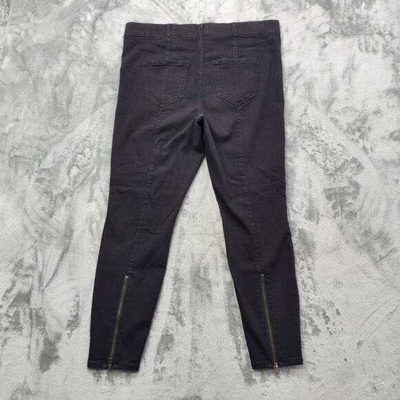 Liverpool Jeans Womens 18W Black Pull On Moto Front Back Seam Zip Hem Jegging - Picture 2 of 16